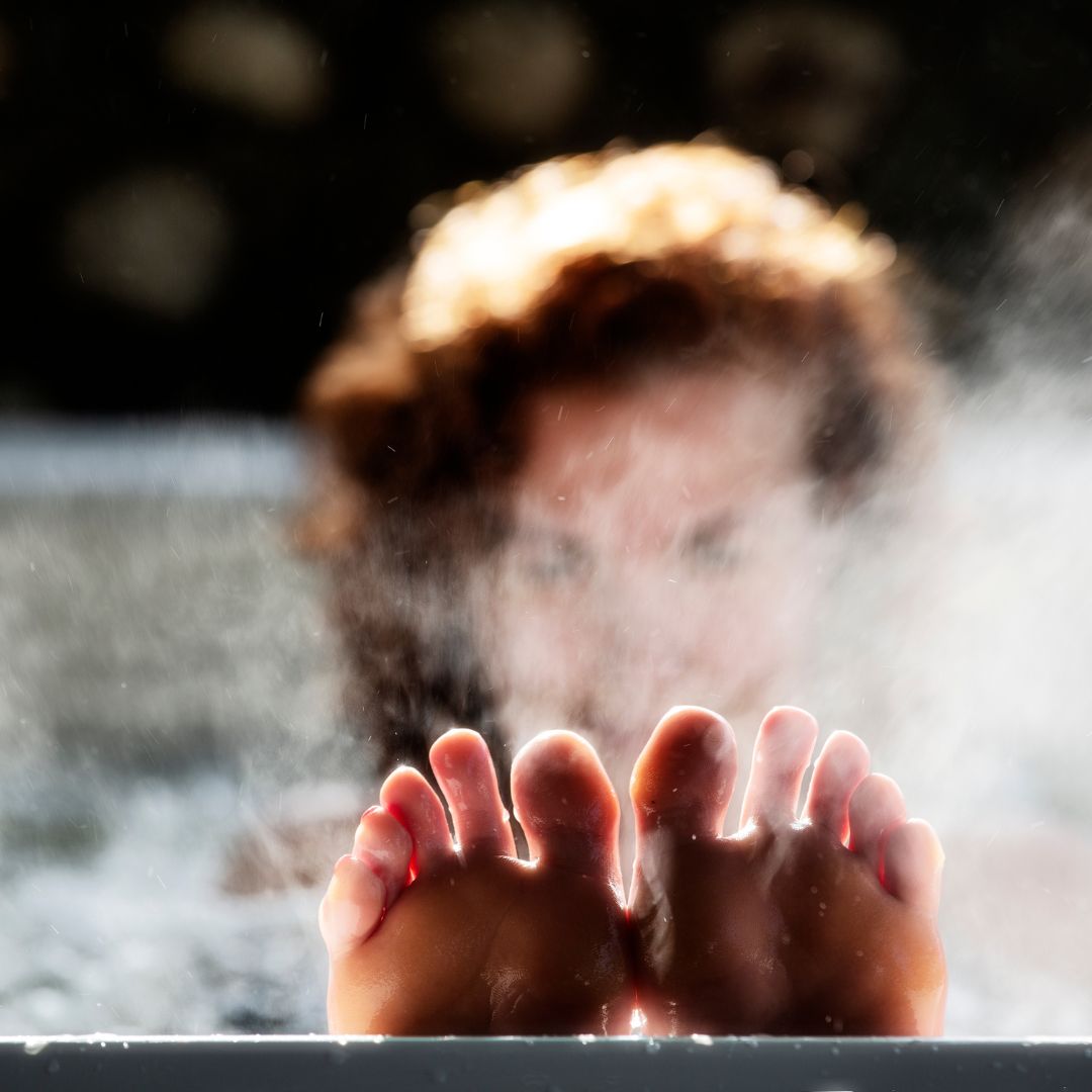 Steam rising form hot tub