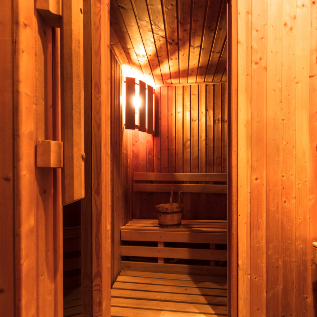 inside of a sauna
