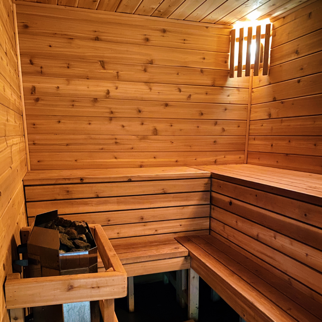 inside of a sauna