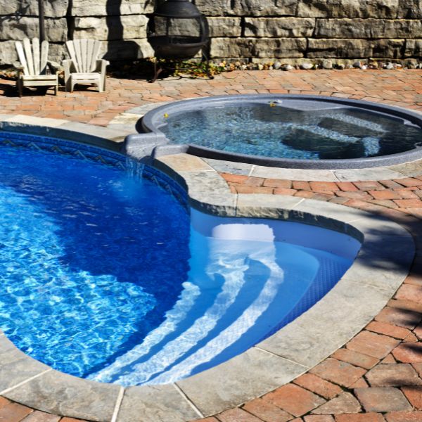 A hot tub in a pool