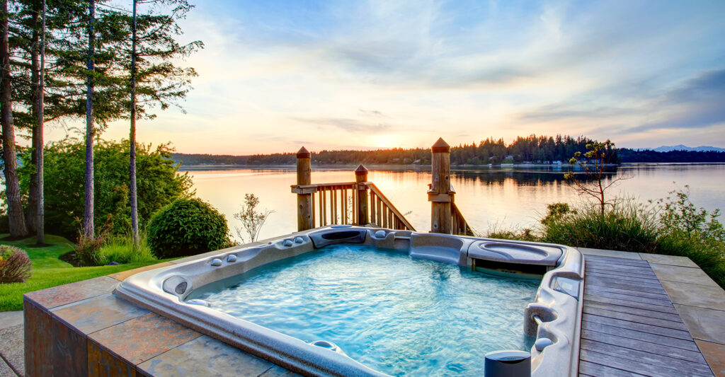 hot tub with a beautiful view